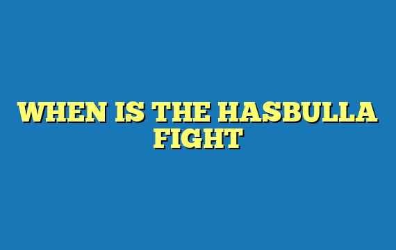 WHEN IS THE HASBULLA FIGHT